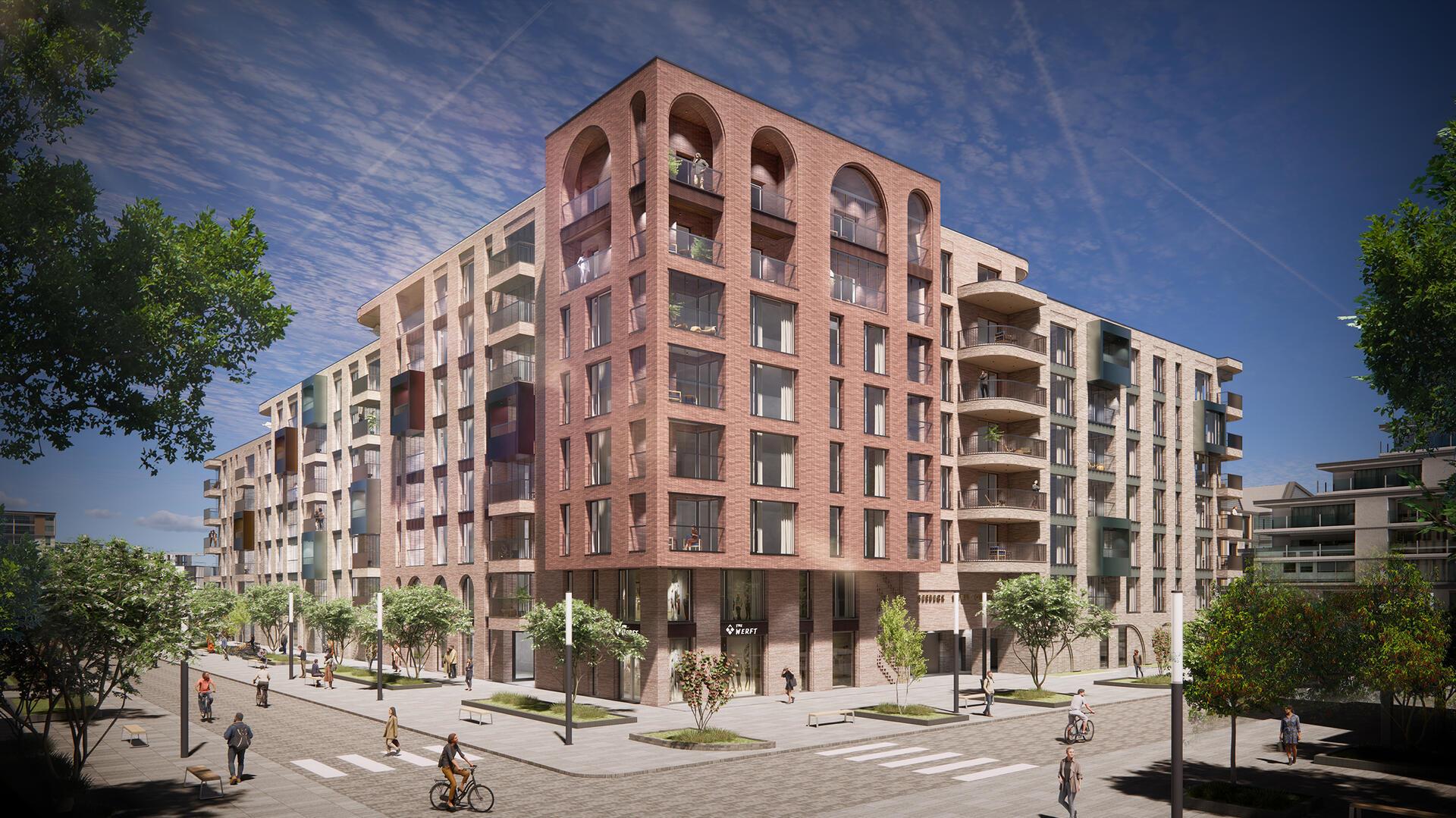 Geplanter Neubau zwischen Werfthafen und Riedemannstraße