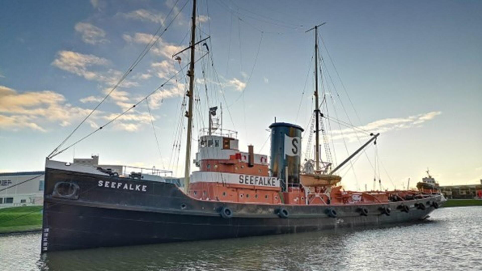 Ab Sonnabend wieder zu besichtigen: Der Hochseebergungsschlepper Seefalke im Museumshafen.