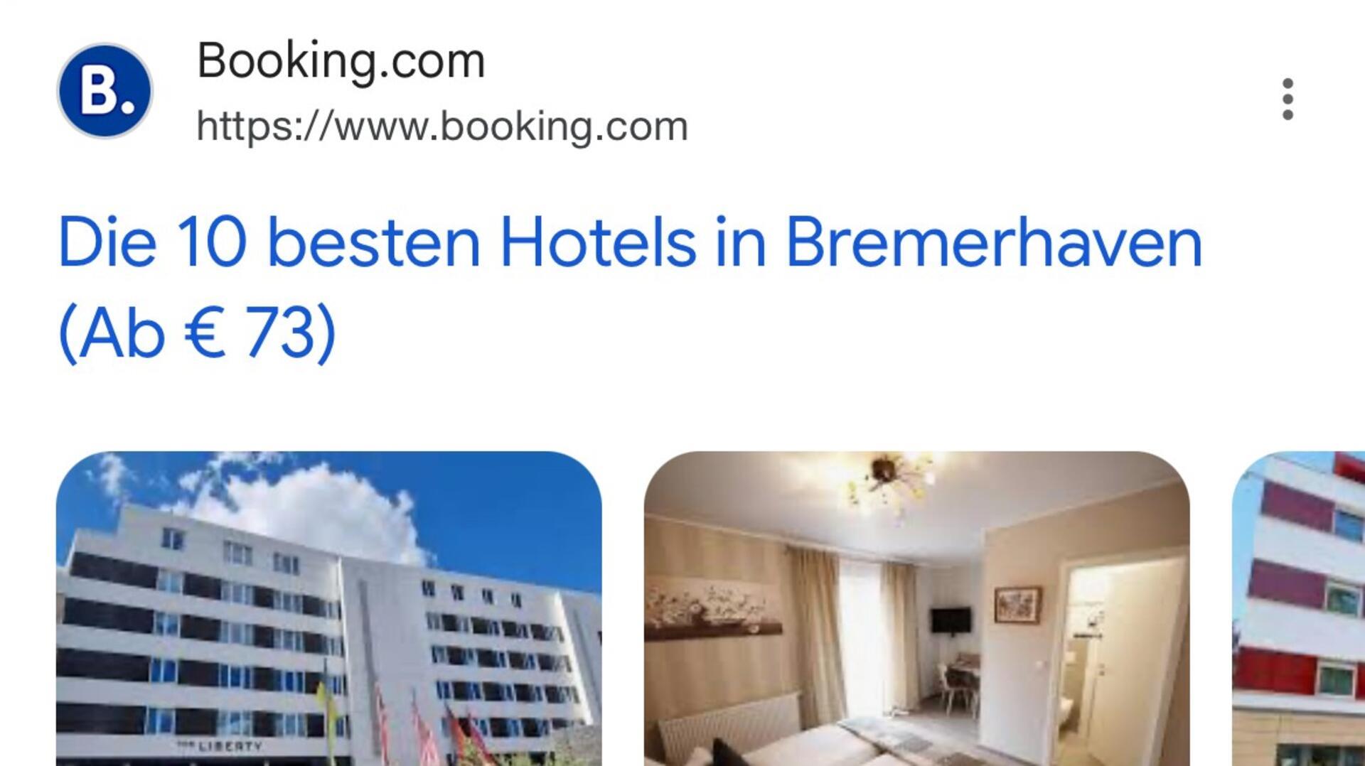 Zu sehen ist der Screenshot eines Angebots von Booking.com. 