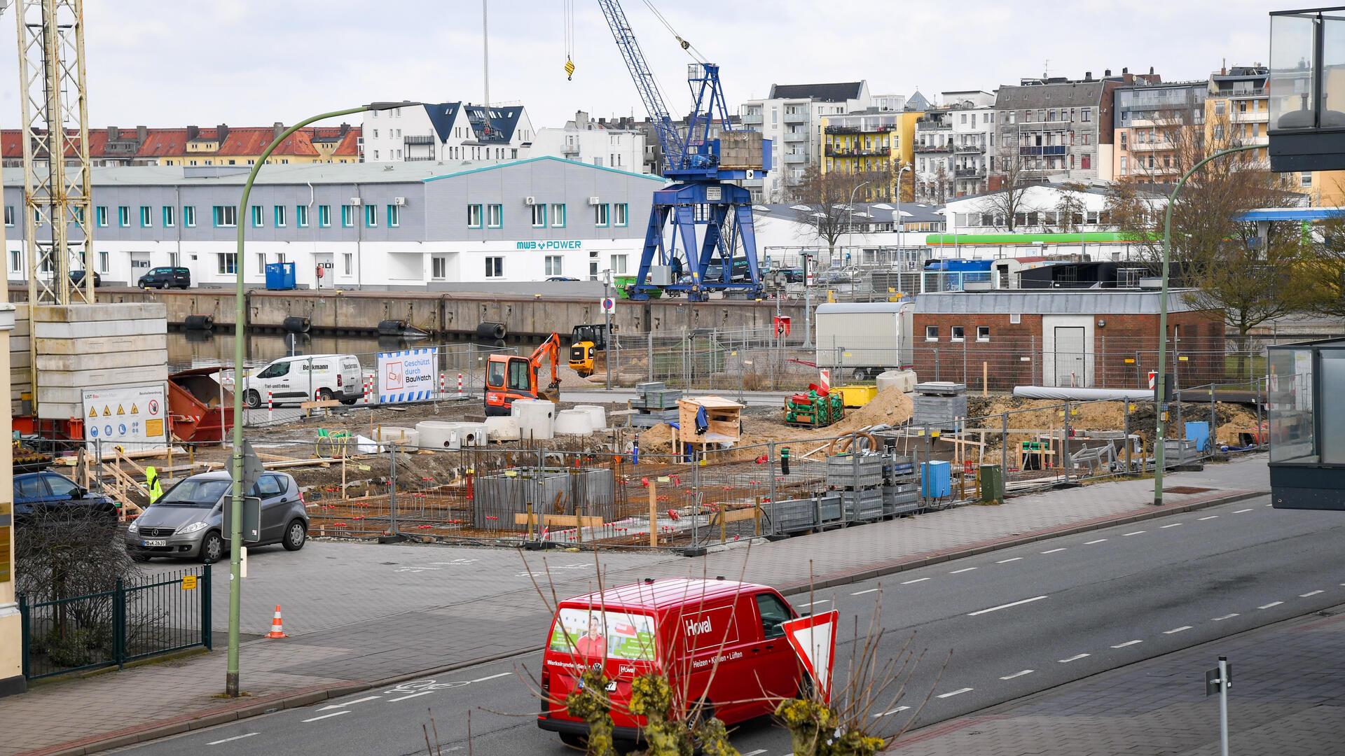 Blick auf eine Baustelle.