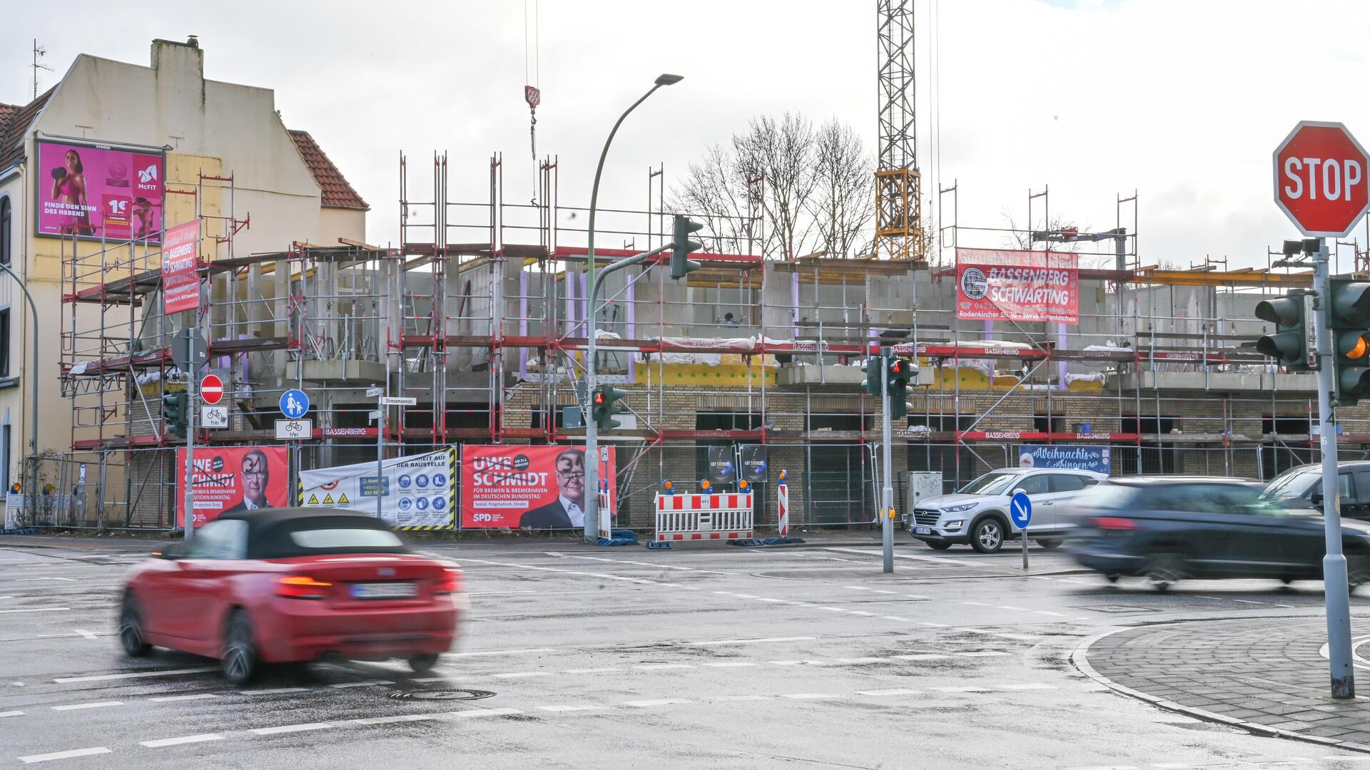 An der Spadener/Stresemannstraße wird wieder gebaut.