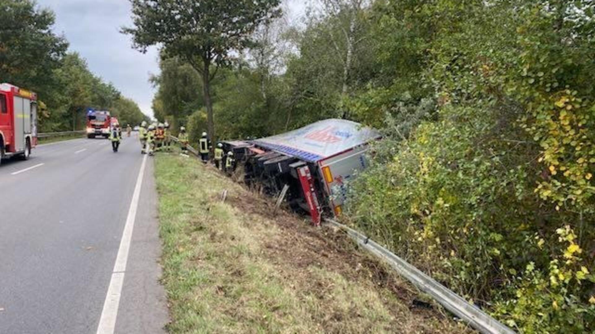 Verunglückter Sattelzug bei Rotenburg