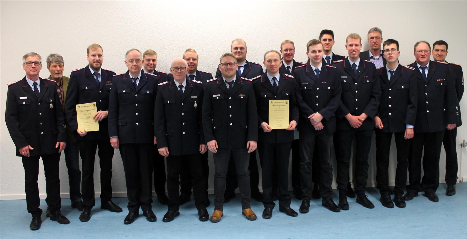 Beförderungen und Ehrungen standen auf der Tagesordnung der Freiwilligen Feuerwehr Hipstedt.