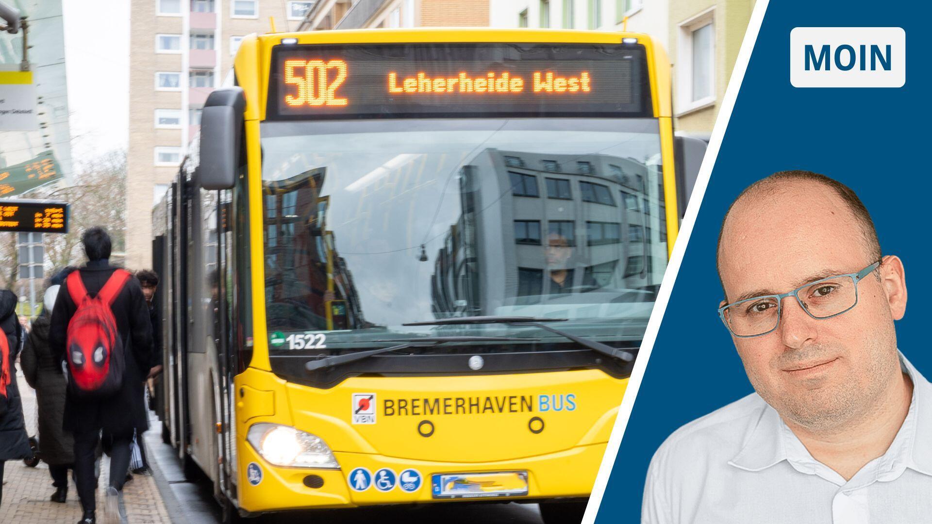 Kolumne Moin von Dirk Ley zum Verhalten von Busnutzern beim Einstieg.