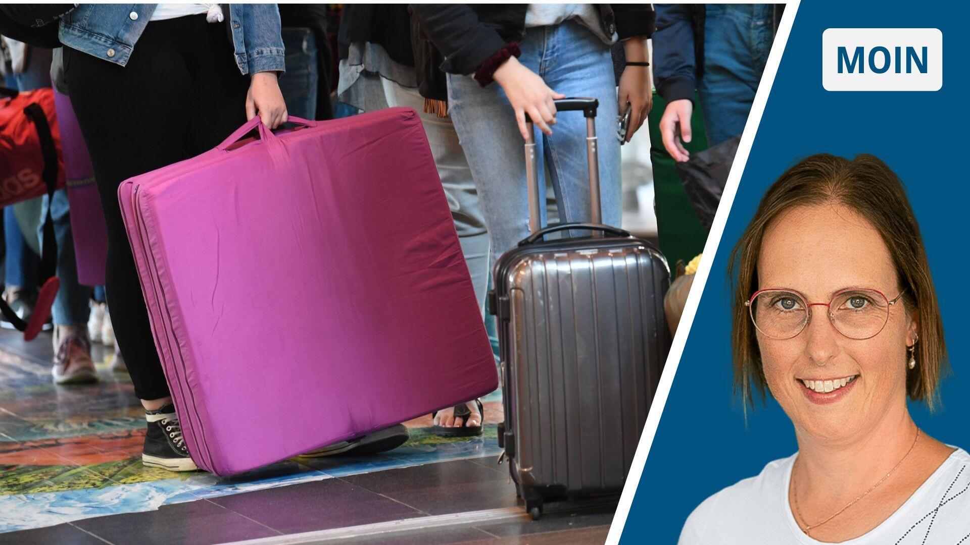 Jugendliche mit Reisegepäck