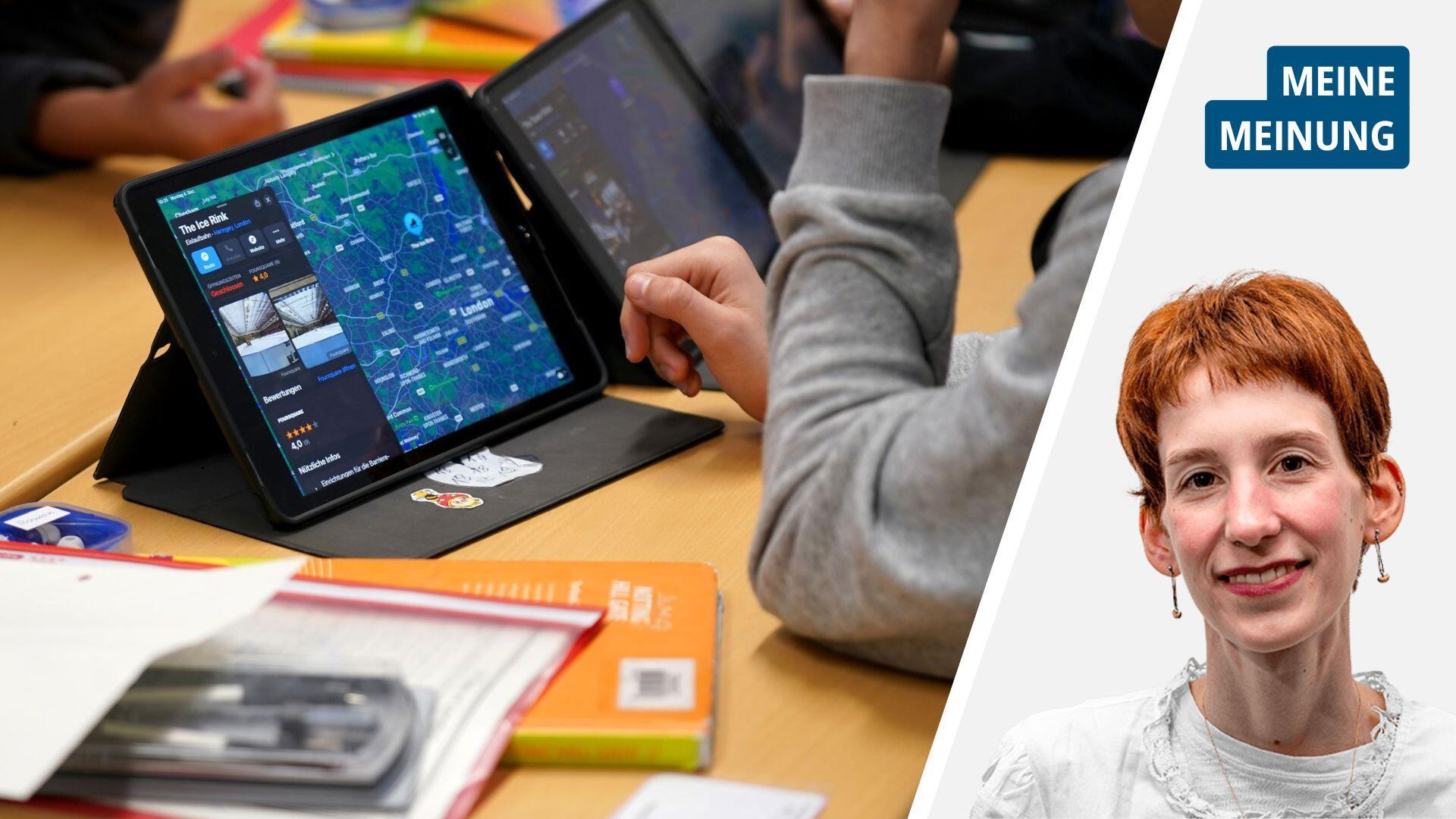 Kind nutzt Laptop im Unterricht