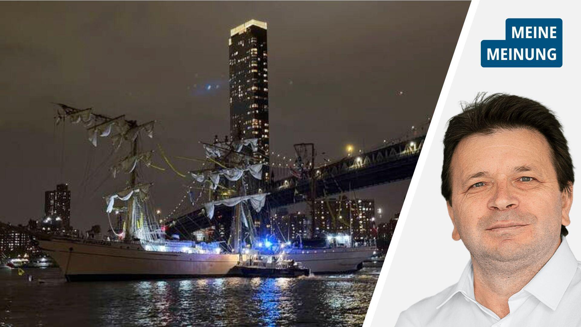 Links: Der verunglückte mexikanische Segler „Cuauhtémoc“. Rechts: Ismail Kul. 
