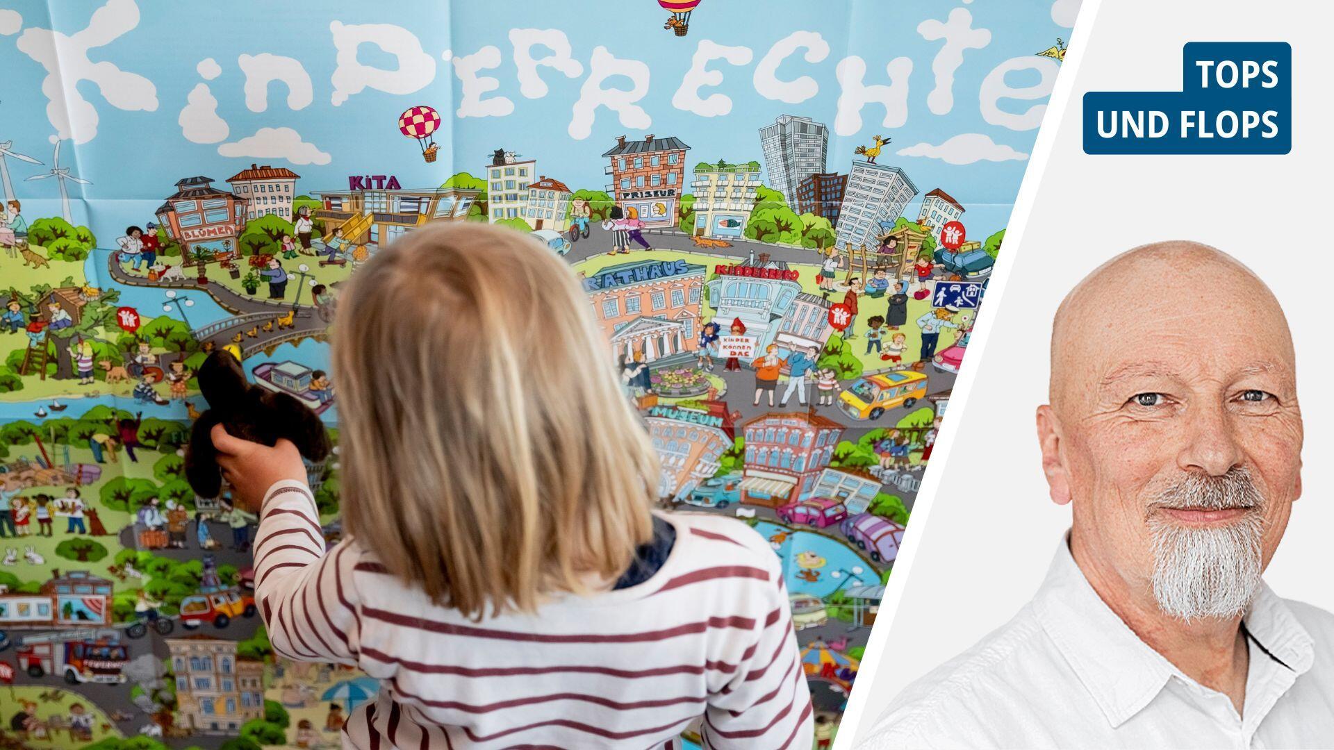 Kind vor Kinderrechte-Bild.