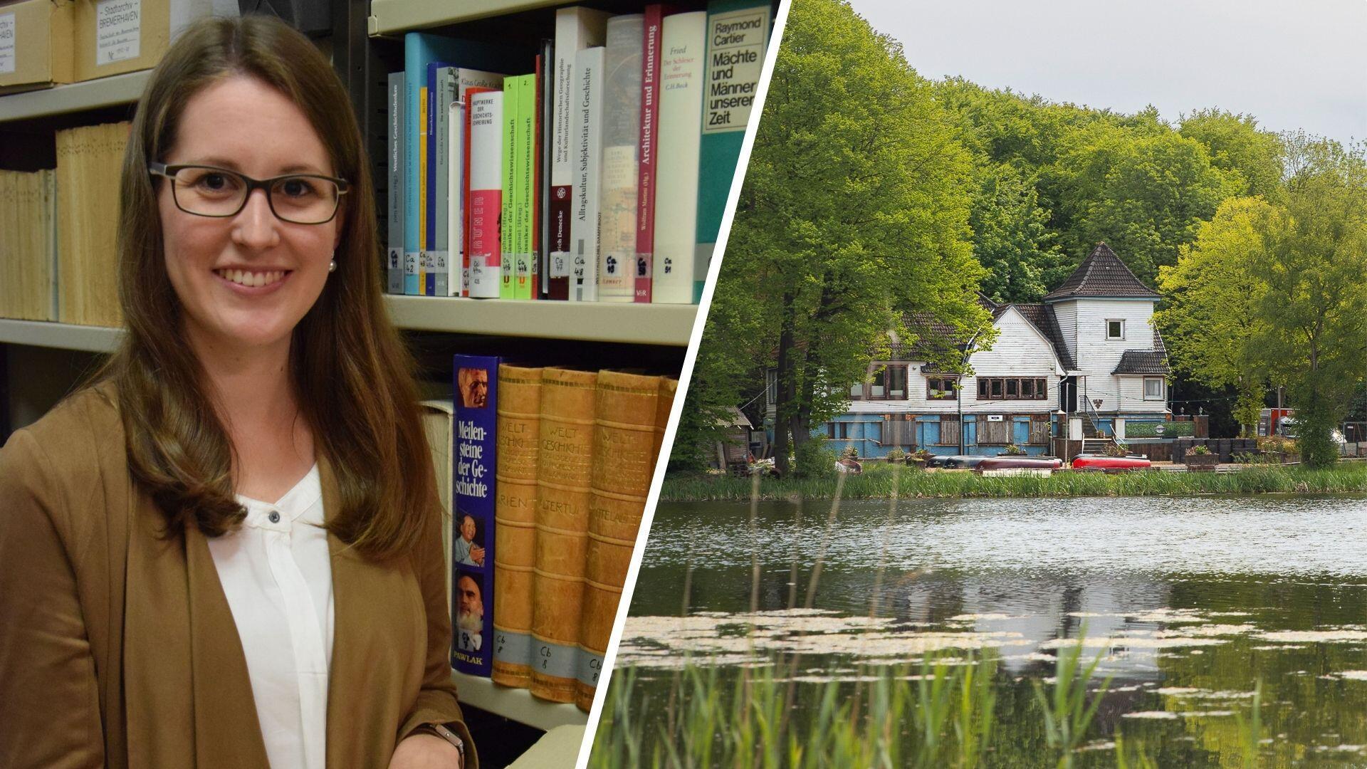 Das Bootshaus im Blick: Jessica Pannier ist Expertin für historisch bedeutsame Bauwerke.