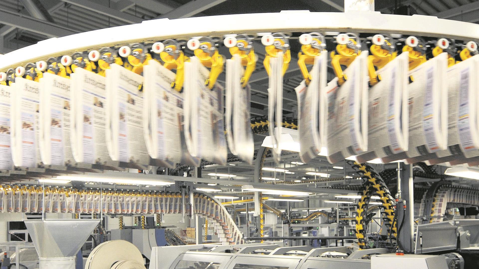 Zeitungen im Druckzentrum