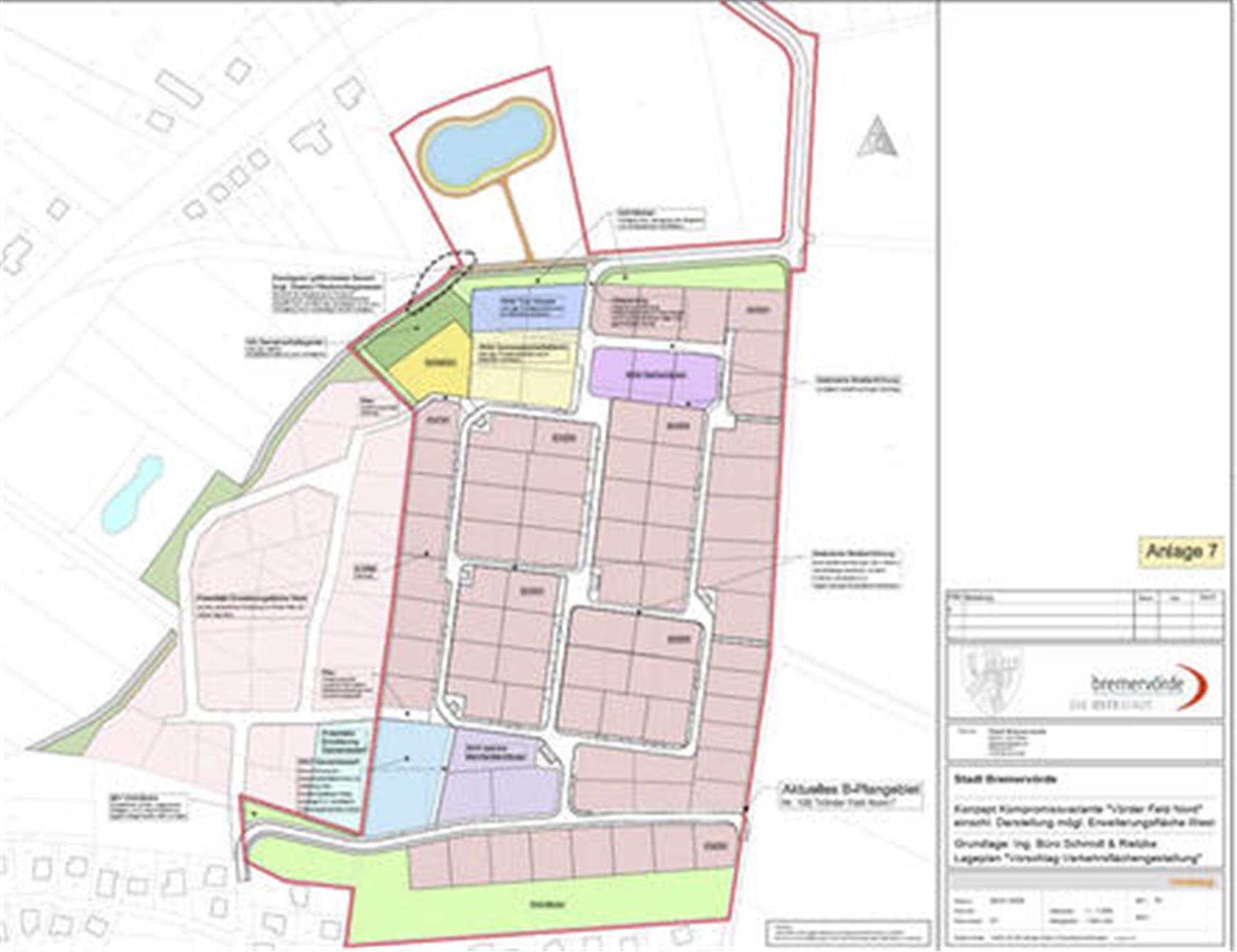 Das überarbeitete Konzept für das geplante Neubaugebiet im Vörder Feld.