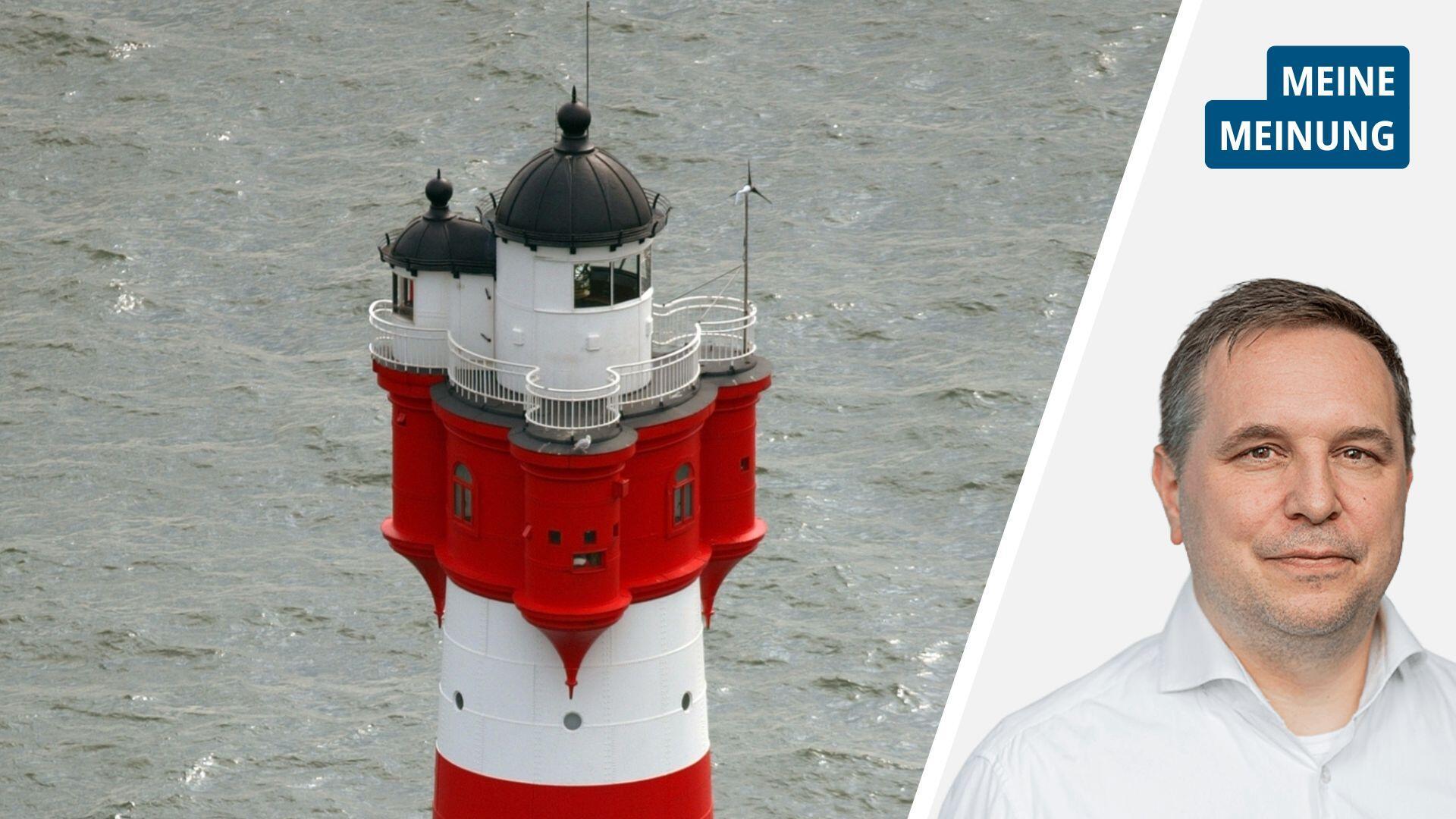 Der Leuchtturm Roter Sand und Dirk Bliedtner