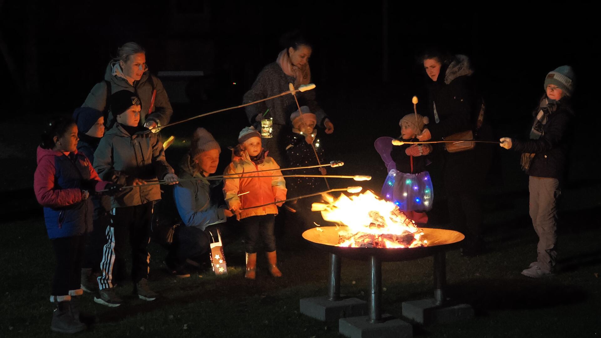 Das sind die schönsten Bilder vom Laternenumzug in Surheide am Freitag Menschen mit Laternen bei einem Umzug.