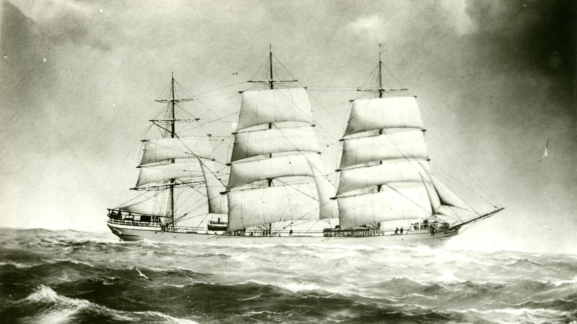 Die 1888 auf der Geestemünder Tecklenborg-Werft gebaute "Najade" war ein als Vollschiff getakelter Dreimaster.