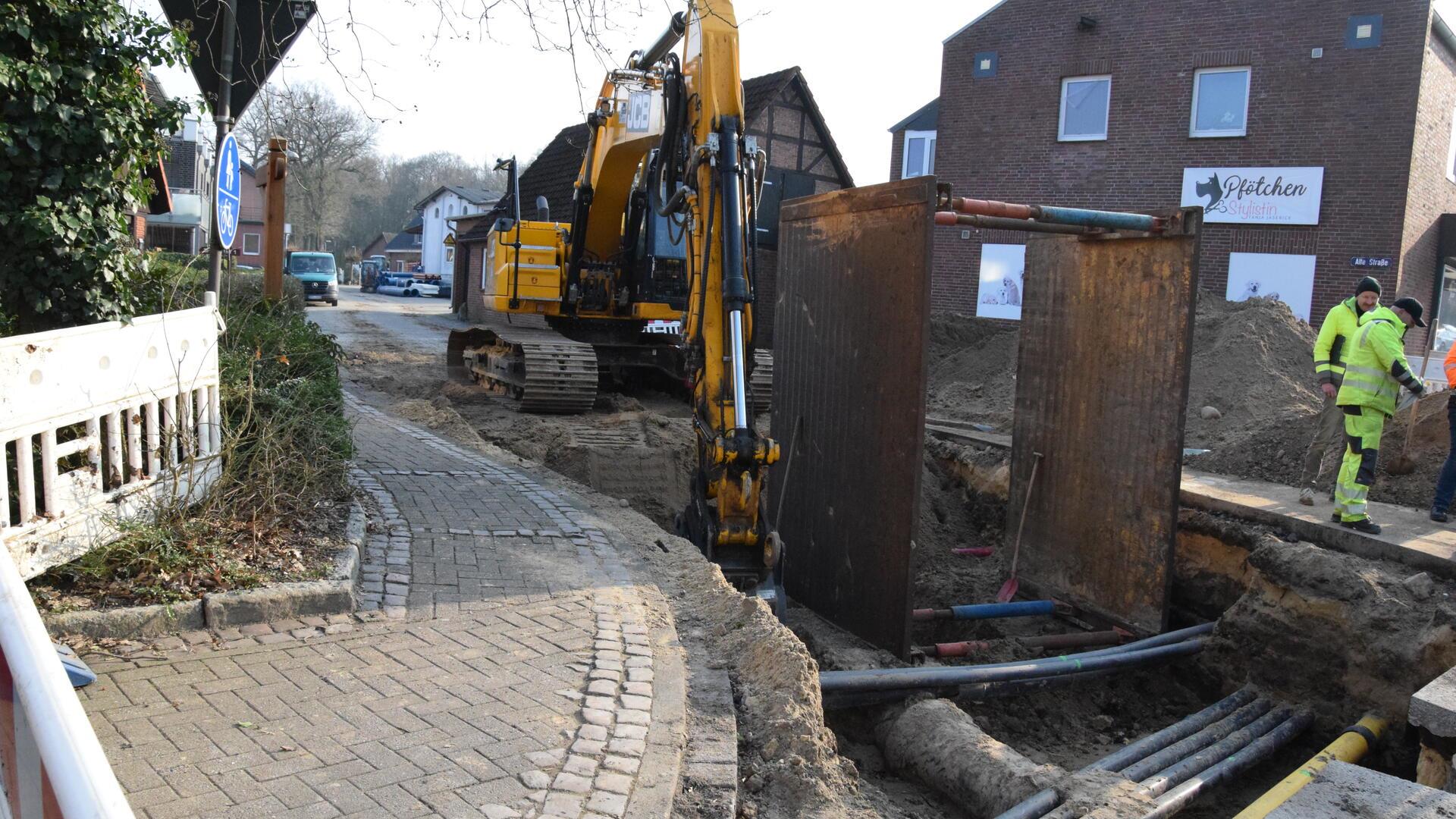 Die Bauarbeiten an der Alten Straße in Selsingen haben begonnen.