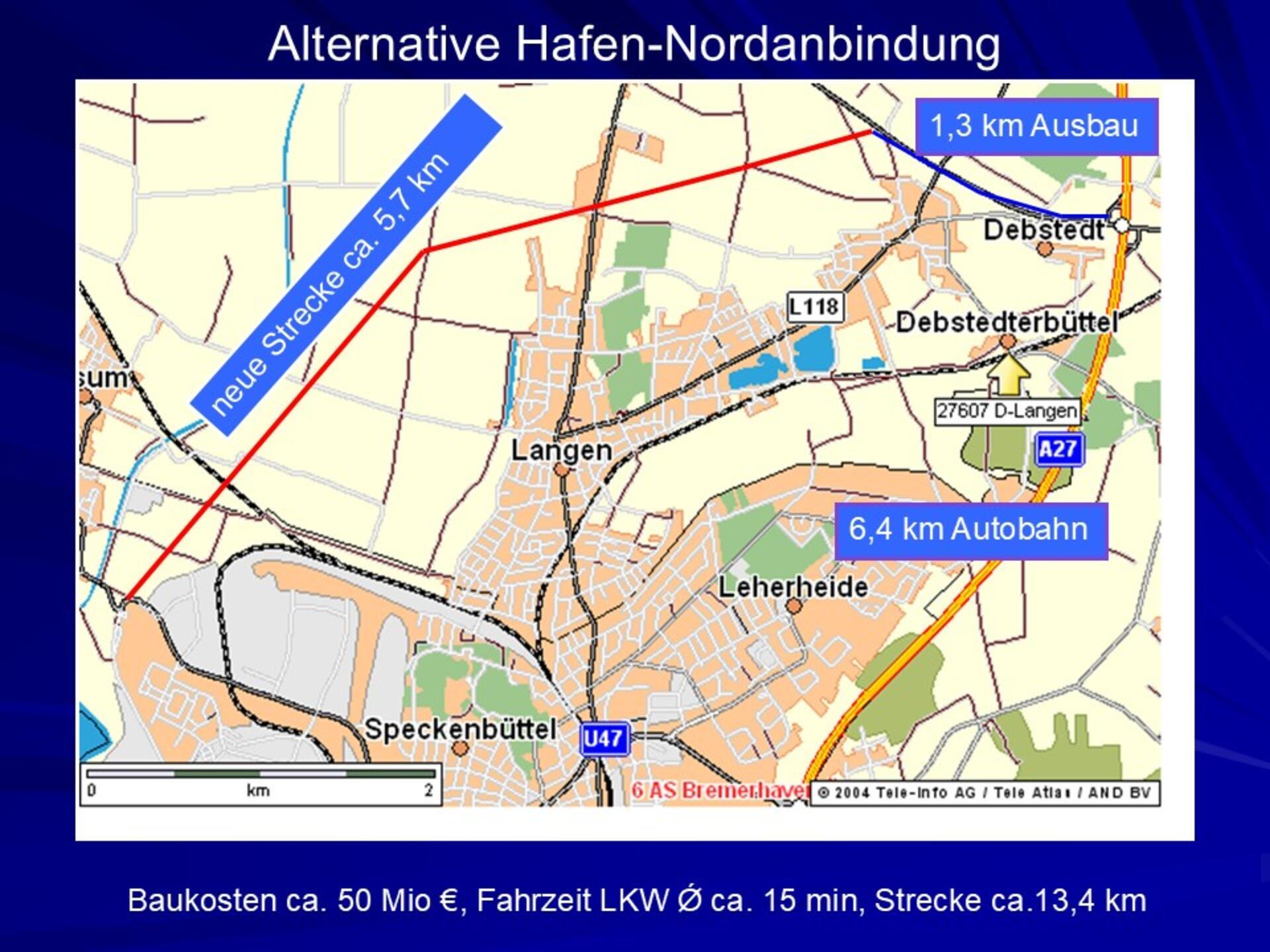 Die Nordanbindung war ursprünglich eine angedachte Alternative zum Hafentunnel. Mit der Erschließung neuer Gewerbegebiete könnte sie als sinnvolle Ergänzung infrage kommen.