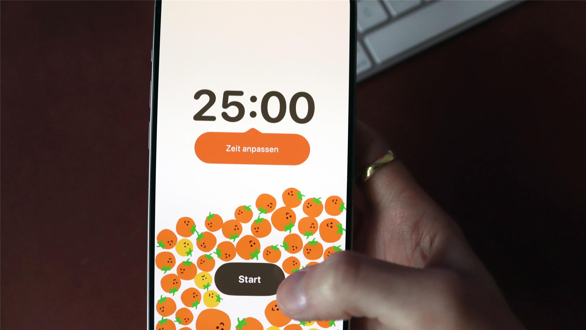 Handydisplay mit Timer-Einstellung