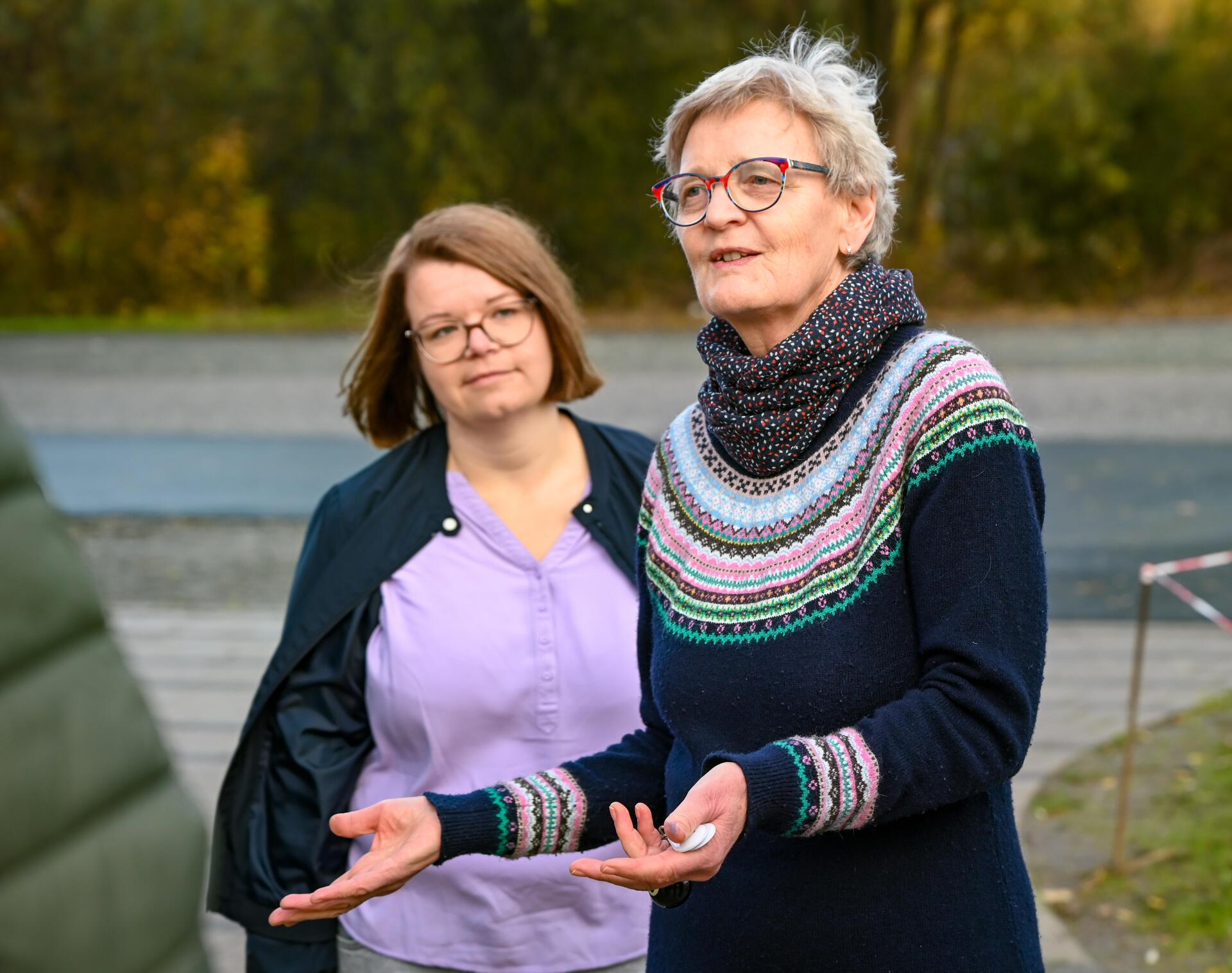 Die Schulleiterin der Allmersschule Petra Quaas mit der Inklusionsleiterin Ina G...