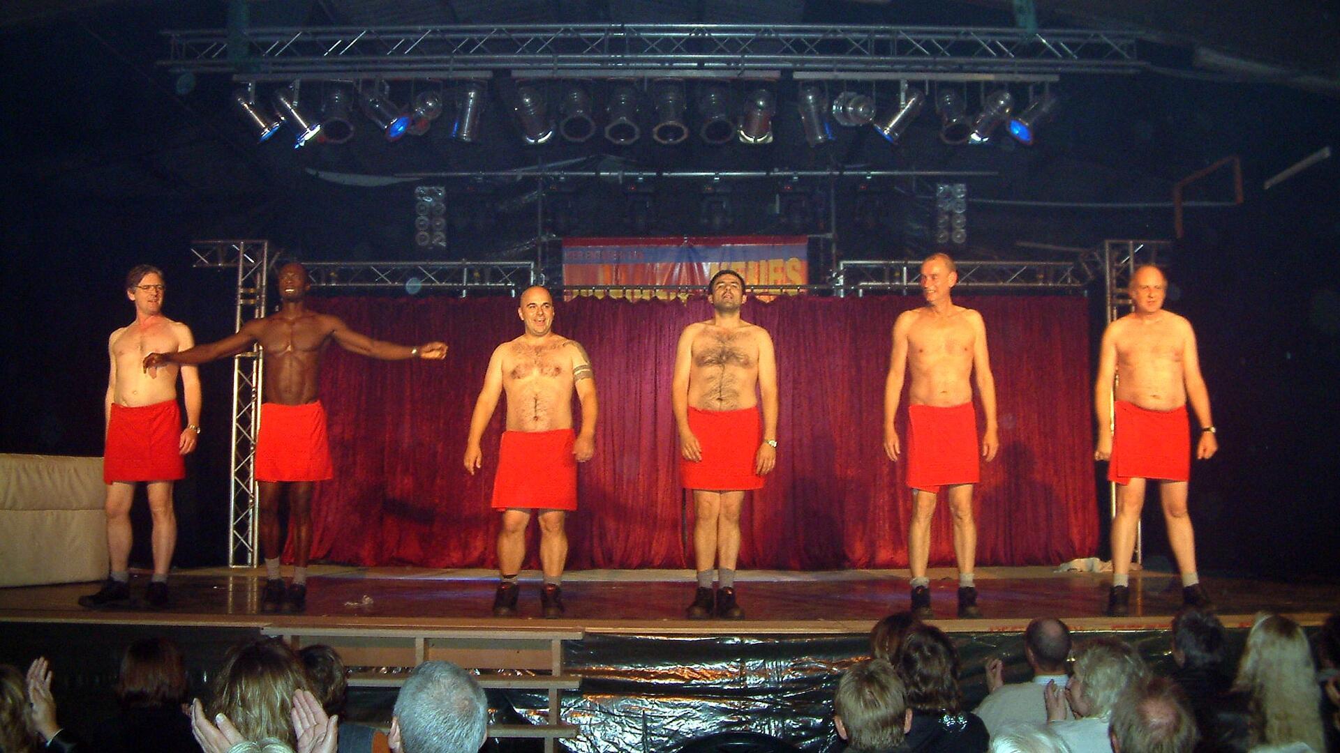 Die Stripper bei ihrem Auftritt 2008 in der Flögelner Reithalle. 