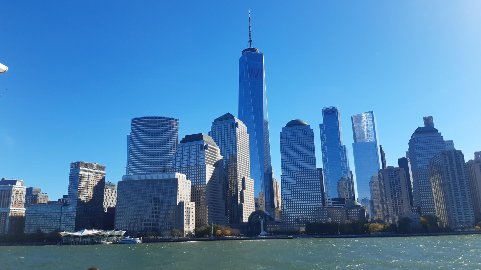 Die Südspitze von Manhattan mit dem neuen World Trade Center.