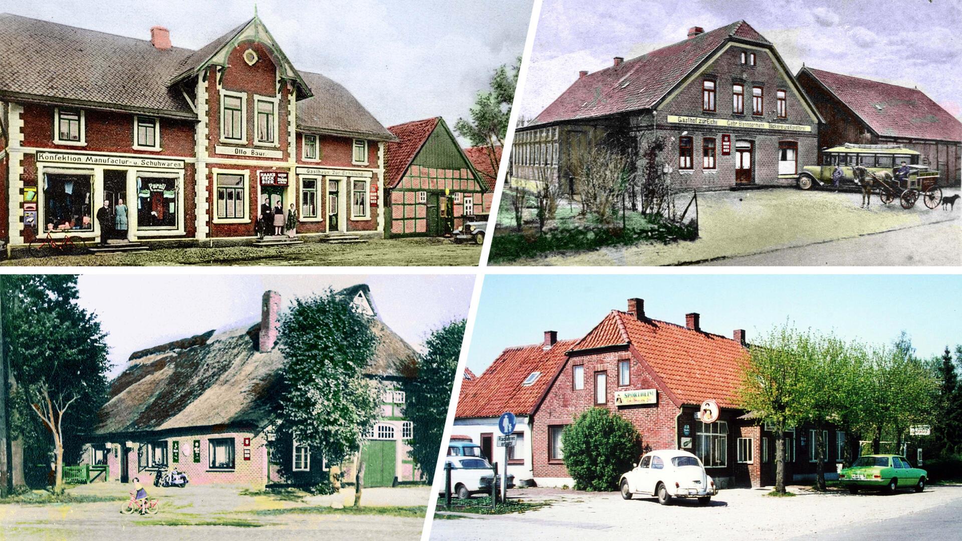 Fotos von vier Gaststätten sind auf einem Bild zusammenmontiert. 