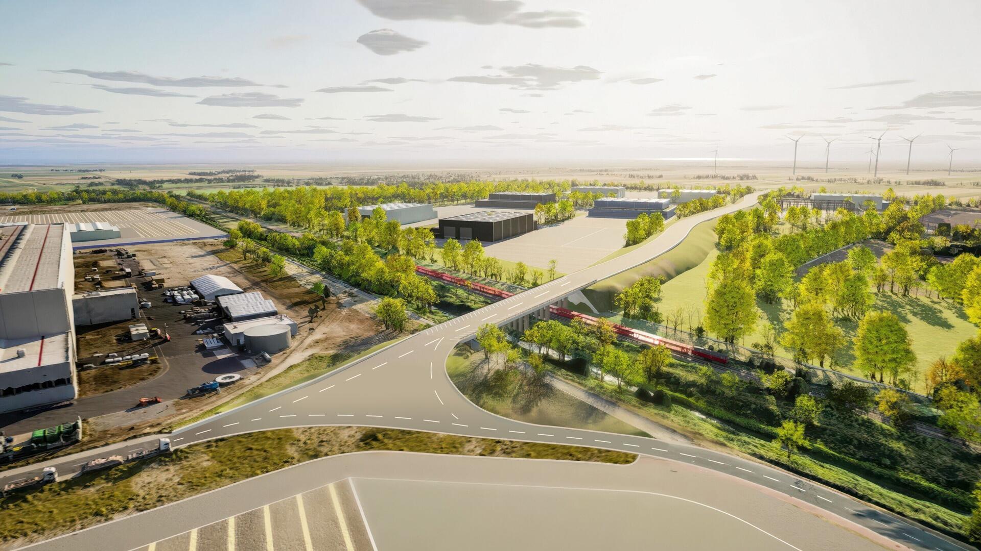 Die neue Schwerlastbrücke in Cuxhaven wird die Umschlag- und Gewerbeflächen sowie das Siemens Gamesa Werk mit der Bundesstraße 73 verbinden.