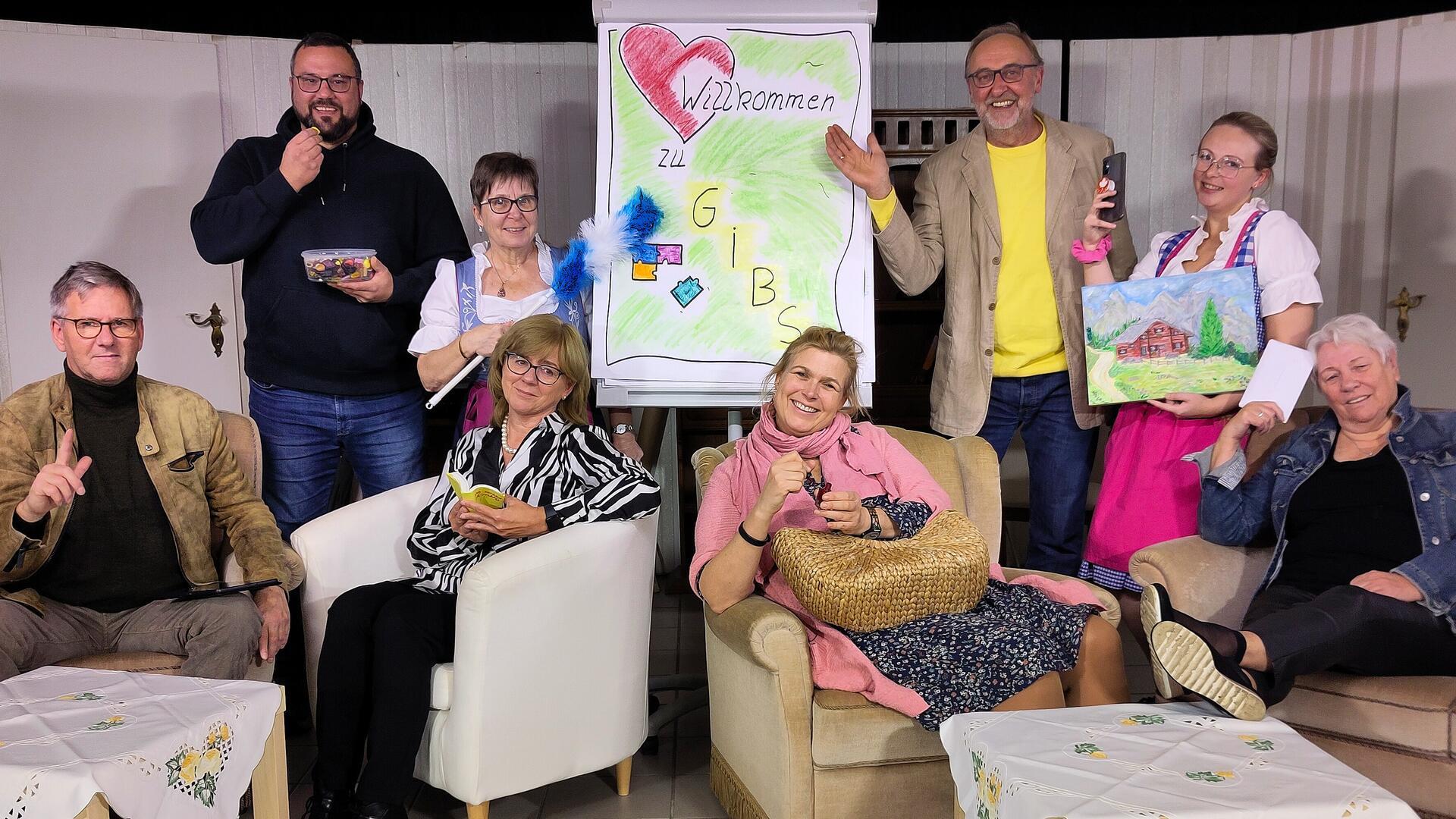 Die MGH-Theatergruppe auf der Bühne. 