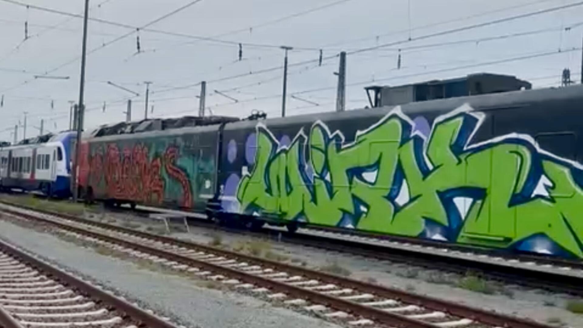 Ein Zug der Nordwestbahn ist komplett besprüht. Das ist kein Einzelfall, sondern ein dauerhaftes Problem für das Unternehmen,