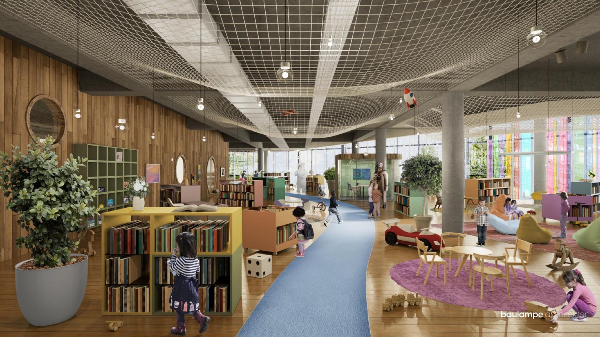 Ein gemütlicher „Dritter Raum“ neben Zuhause und Arbeitsstelle, wo die Leute - nicht nur Bücherfans - ab Ende 2029 gern ihre Freizeit verbringen: im „NOVO Bremerhaven“ in der City. 