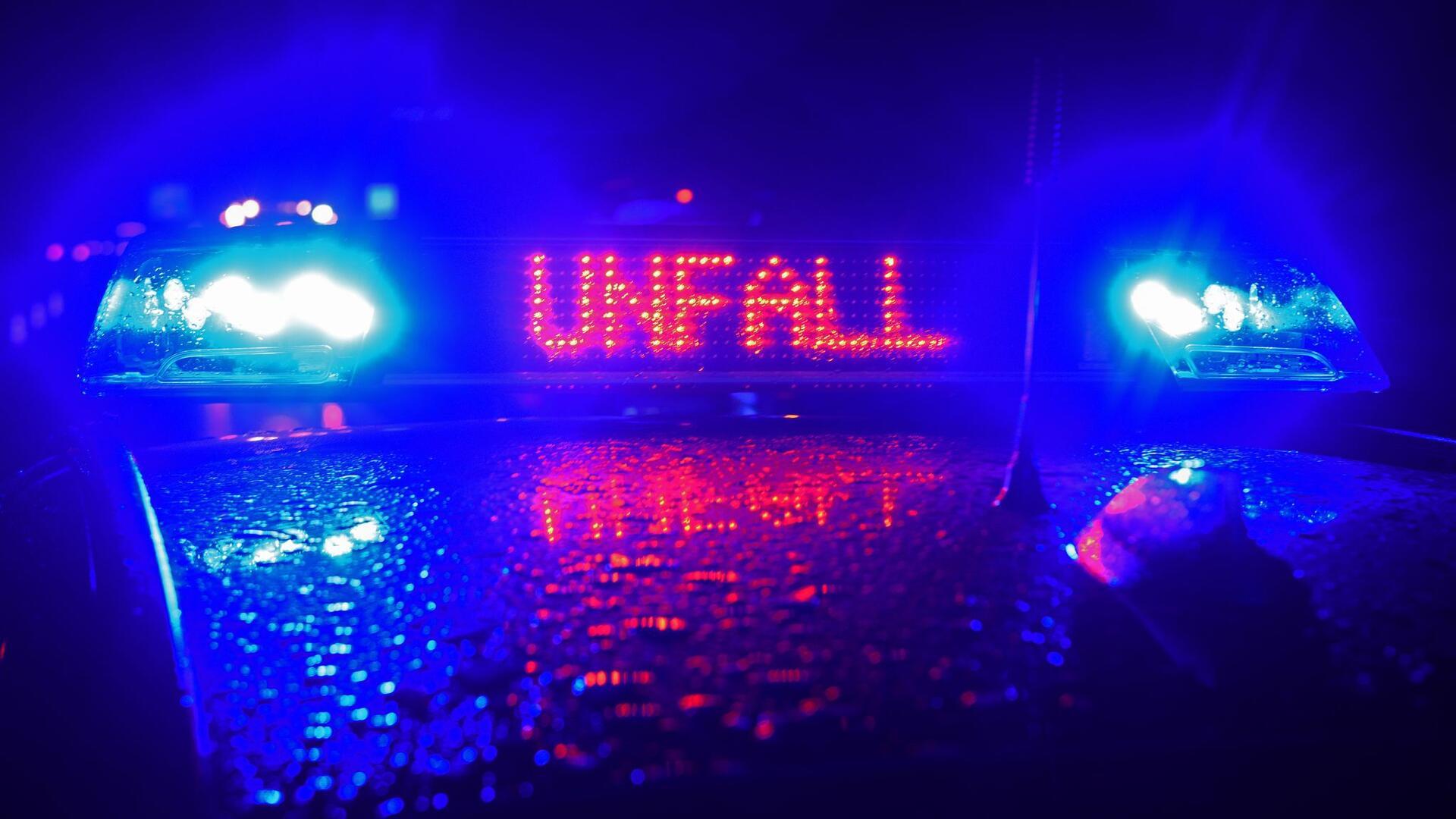 Polizei-Blaulicht bei Unfallaufnahme