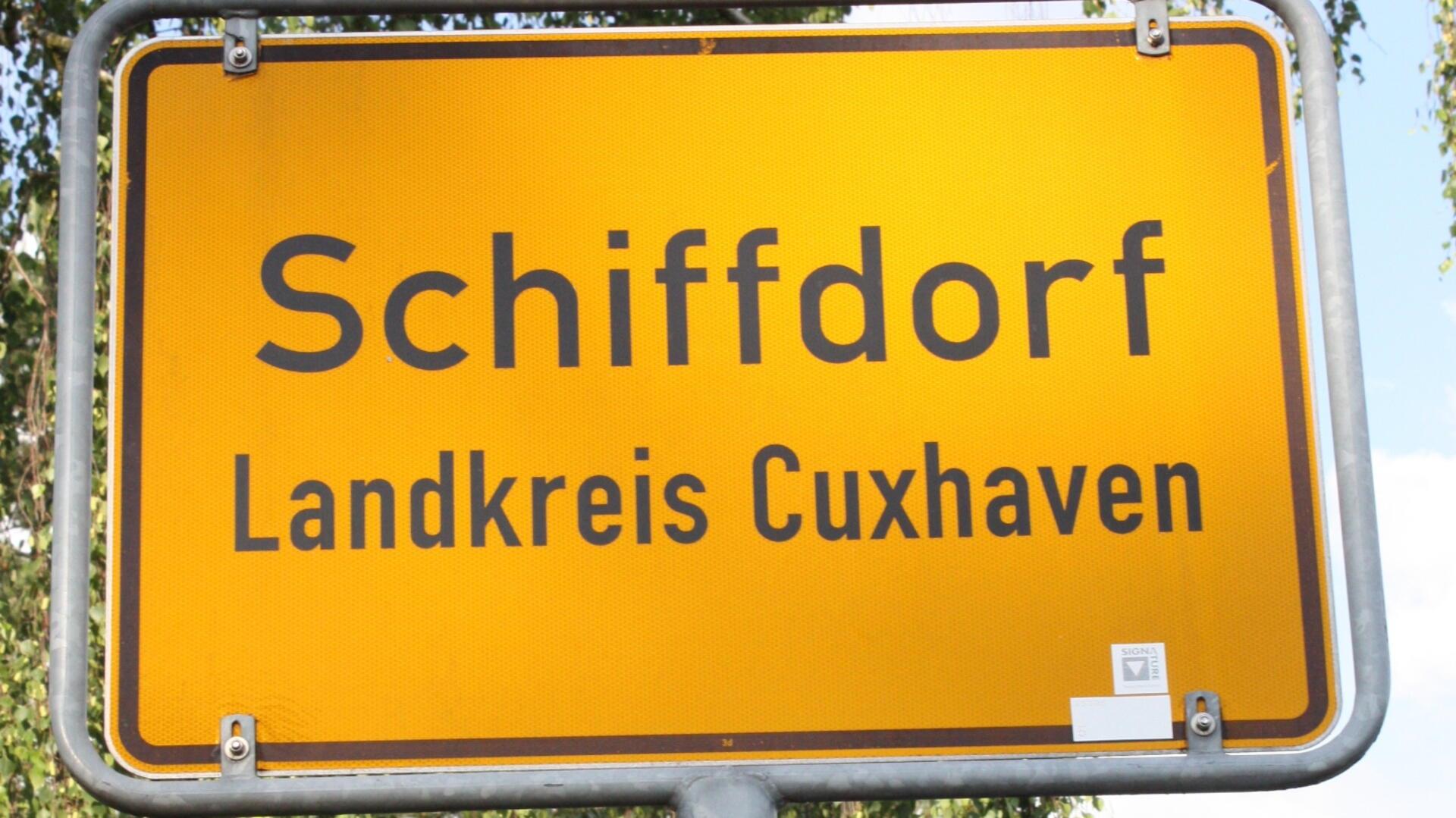 Ortsschild Schiffdorf im Landkreis Cuxhaven