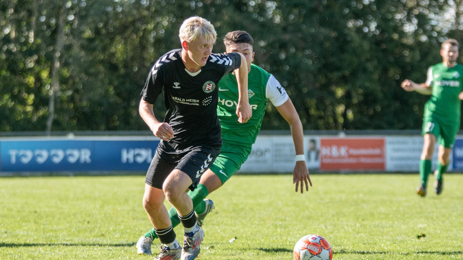 Felix Kypta hatte die beste Chance für Nordheide, aber sein Schuss traf nur das Außennetz.