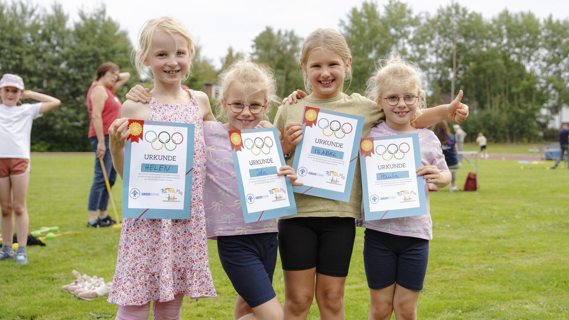 Für die Teilnahme an der Kinderolympiade gab es Urkunden. 