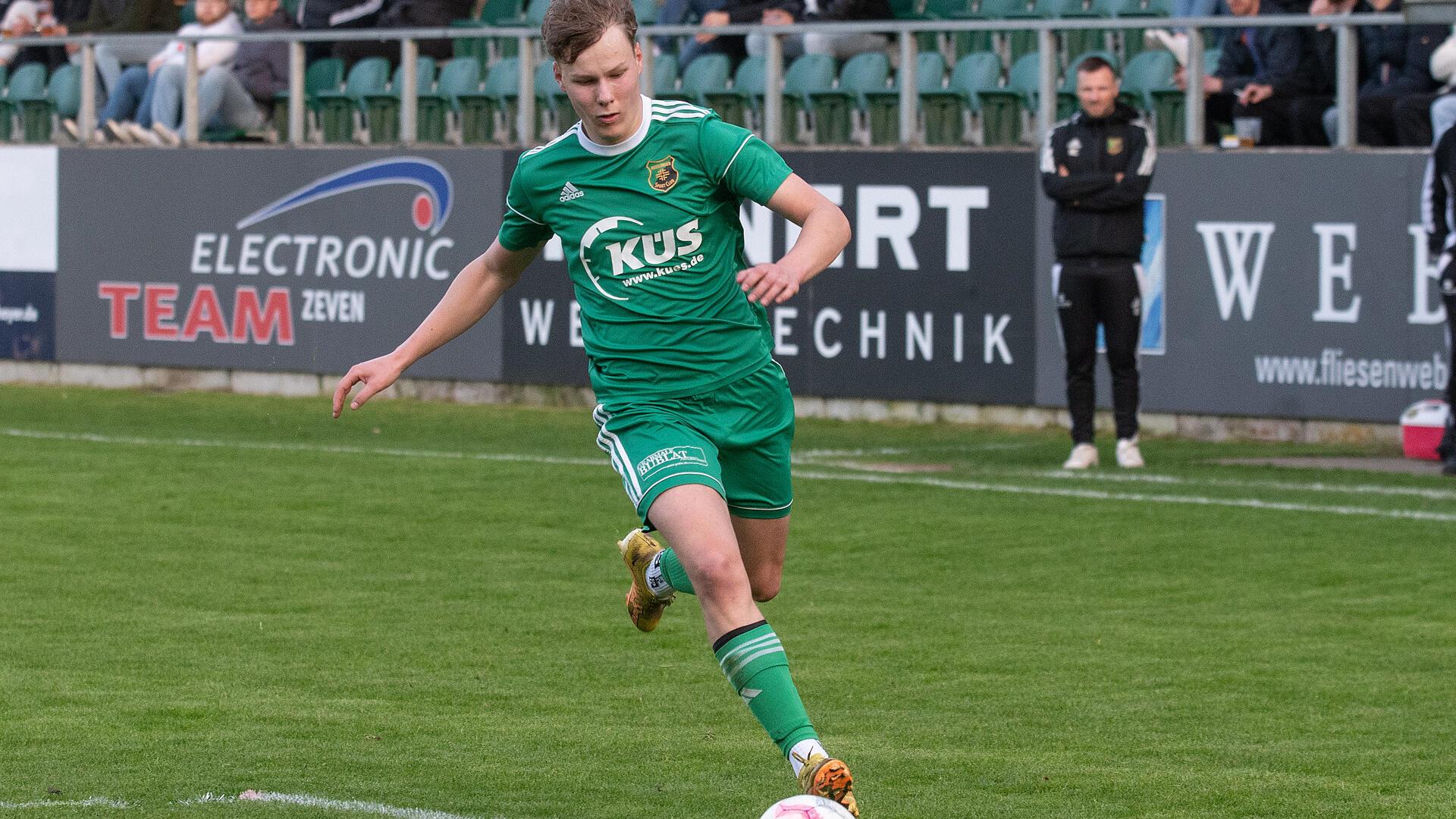 Joona Hartmann erzielte mit seinem Kopfball die 1:0-Führung gegen den TSV Fischerhude-Quelkhorn.