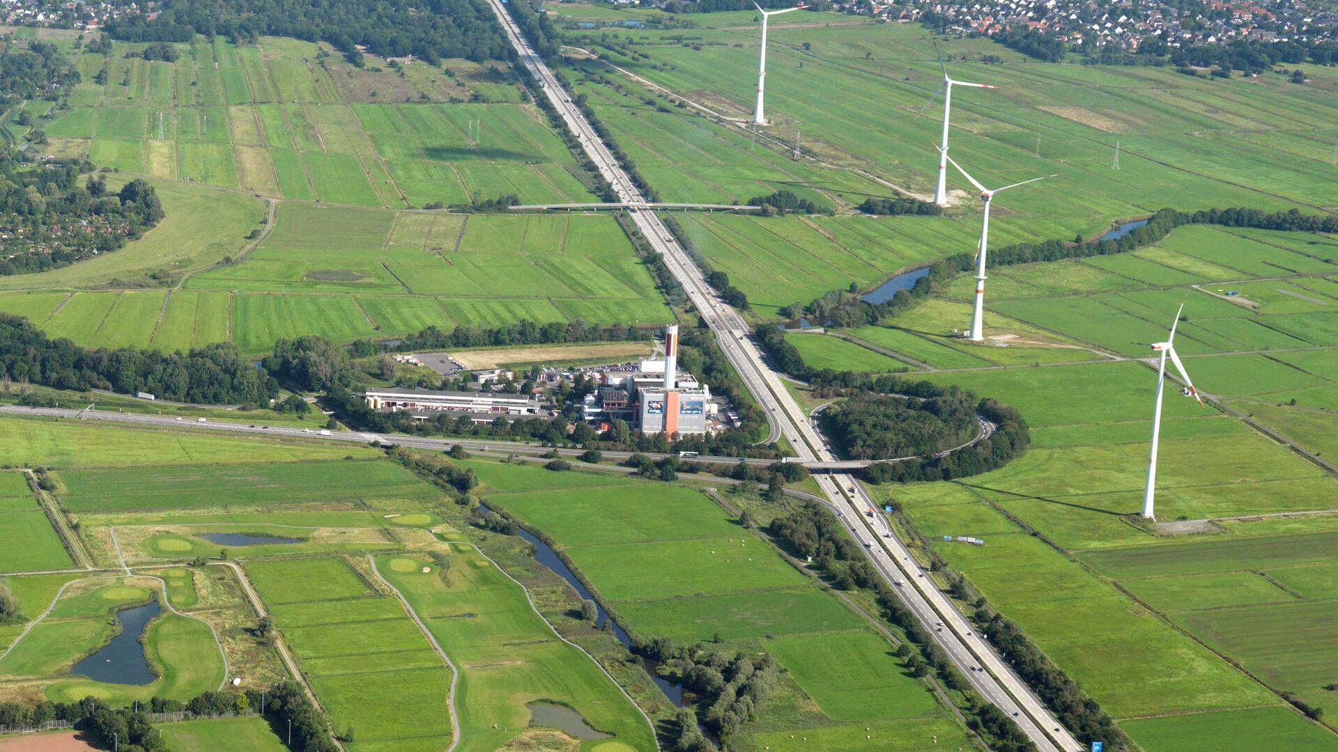 Marktfleth, Geeste und MBA. Luftfoto Scheer