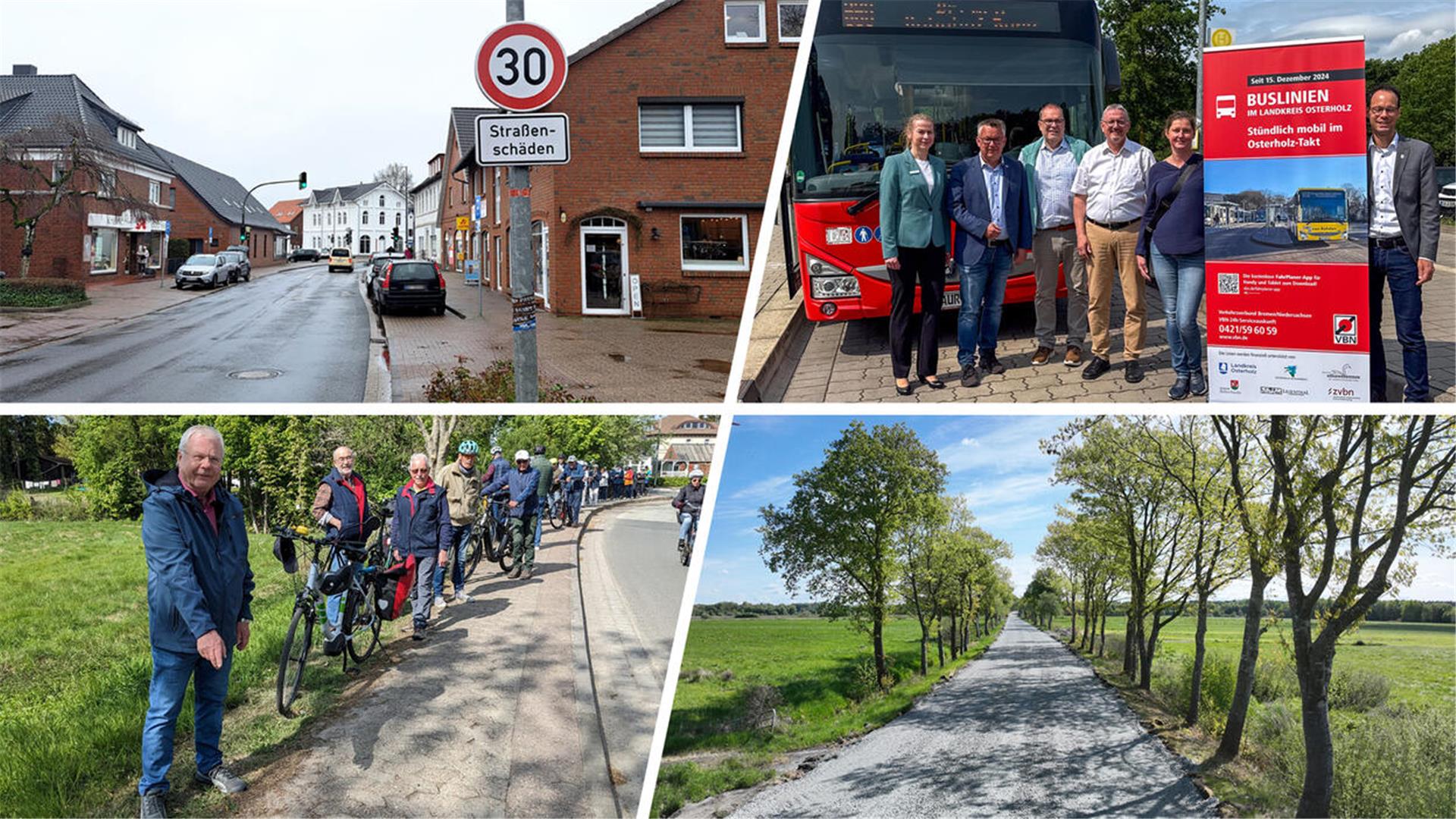 Probleme und Lösungsansätze in Hagen: Der marode Amtsdamm, der öffentliche Nahverkehr, beschädigte Radwege und die K48 bei Uthlede. 