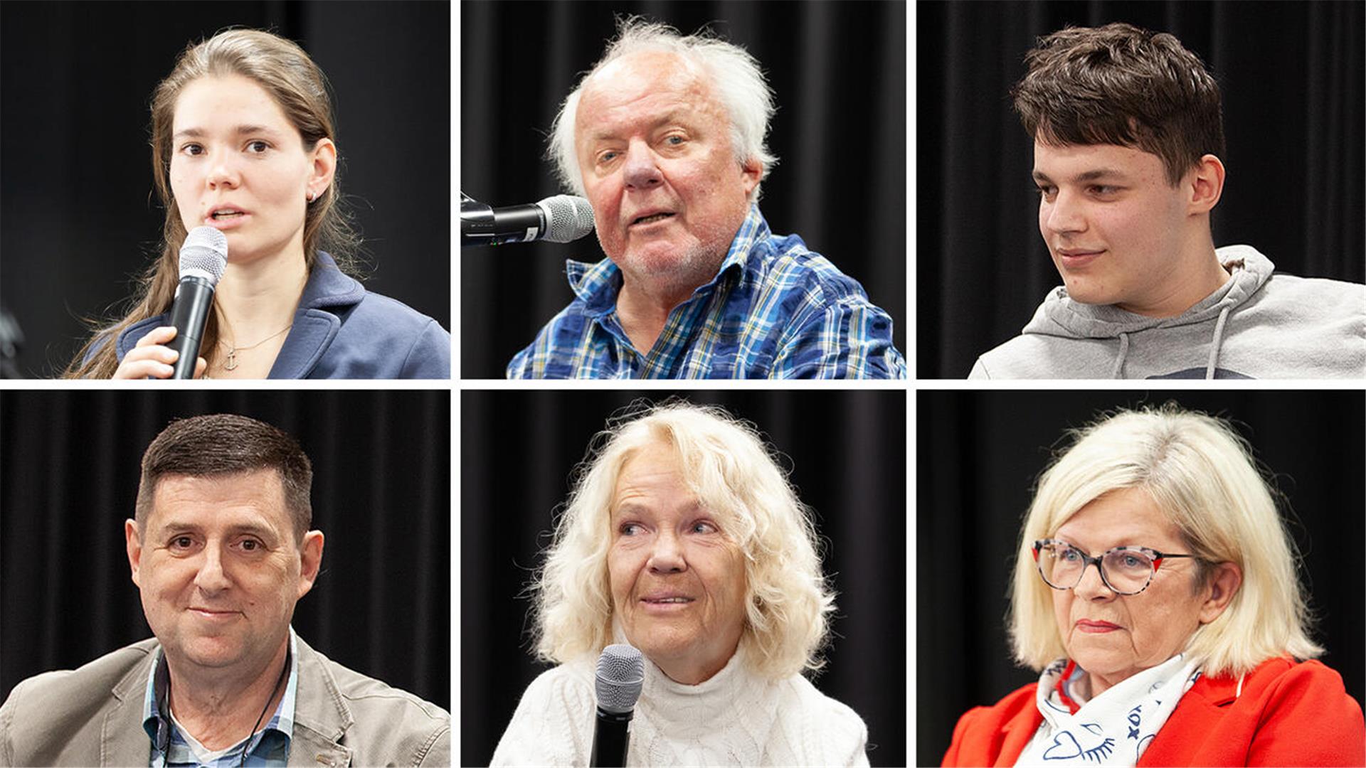Haben zum Thema Inklusion viel zu erzählen: Sina Wiedemeier (von oben links im Uhrzeigersinn), Karl-Wilhelm Hinsch, Noah Hamann, Ina Dinkeldein, Bianca Vogel-Schmidt und Marco Hamann.