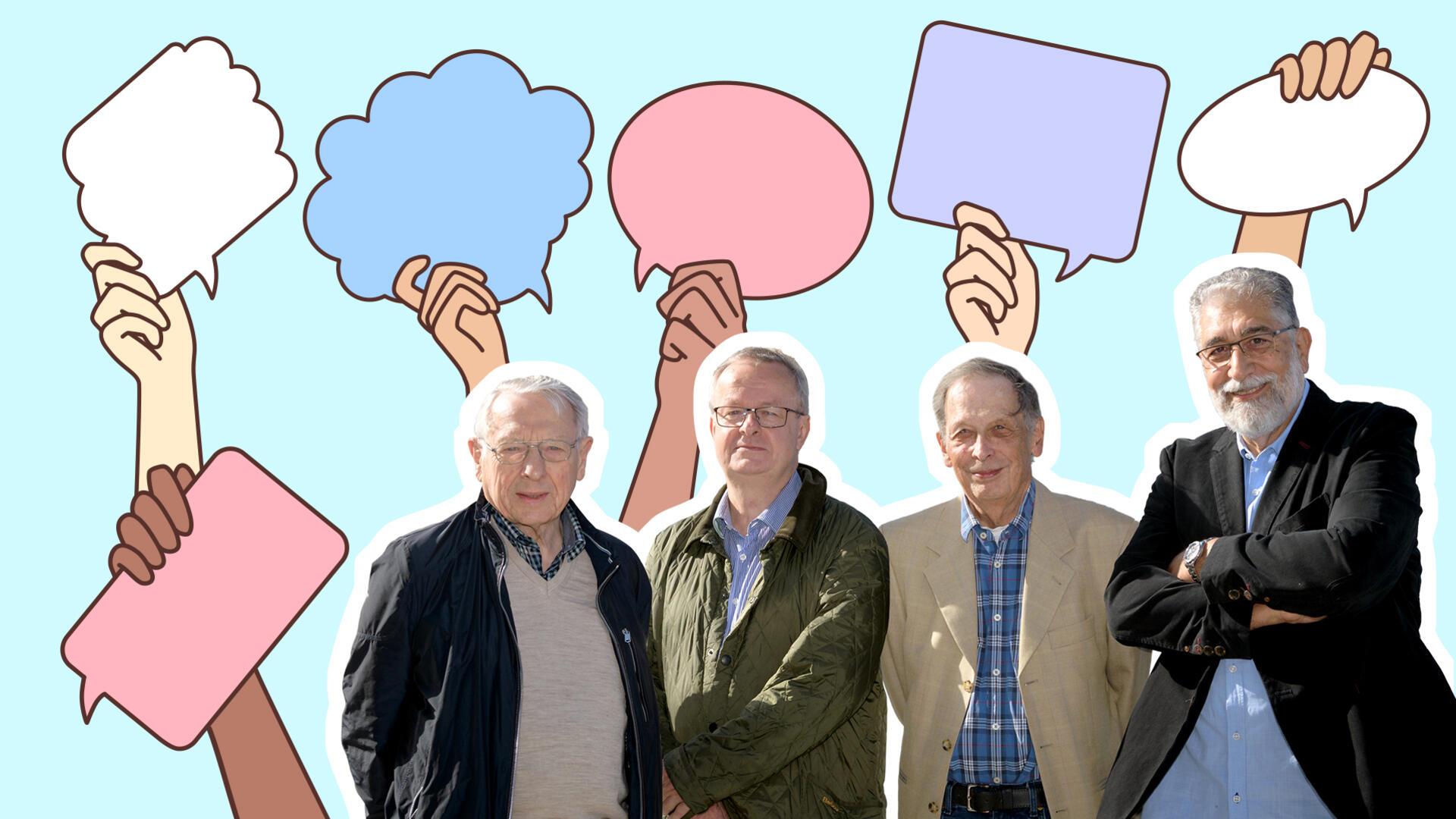 Sie wollen den Bremerhavener „Doc-Treff“ stemmen – mittlerweile haben 15 Ärzte Unterstützung signalisiert: (von links) Prof. Dr. Manfred Anlauf, Dr. Gunnar Wagner, Harald Klinge und Doraid Mouarrawy. 