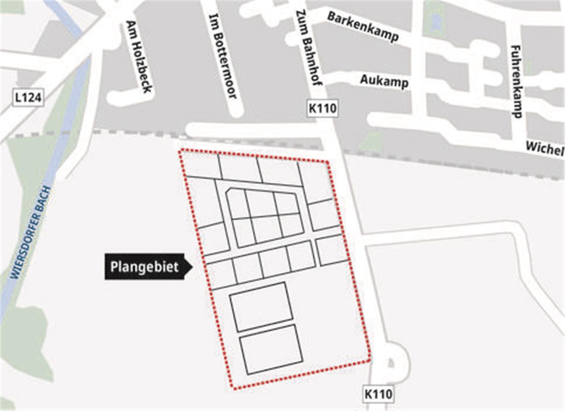 So könnte das Gewerbegebiet Heeslingen Süd mit dem anschließenden Sportpark an der Wiersdorfer Straße zugeschnitten werden. 