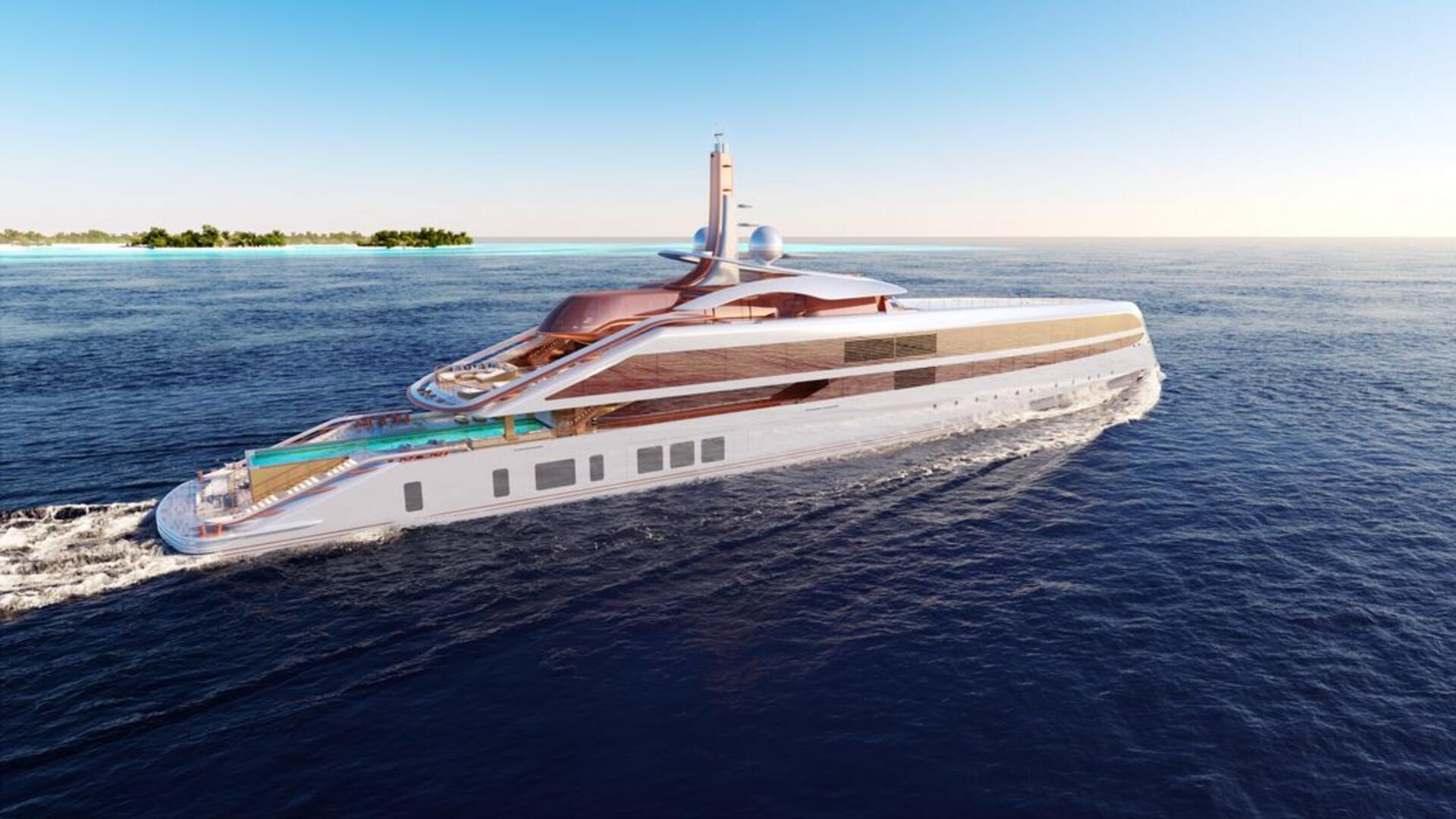 Visualisierung der Superyacht "Elf"