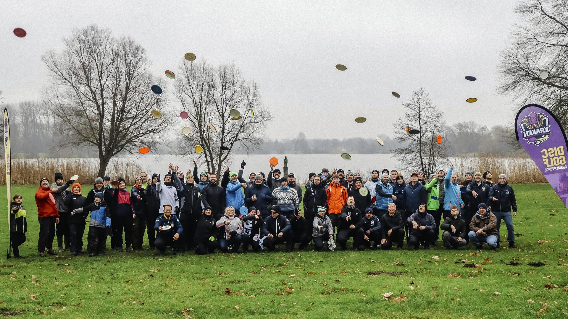 Stattliche 63 Teilnehmer nahmen am zehnten Discgolf-Turnier der „Kraken Bremervörde“ teil.