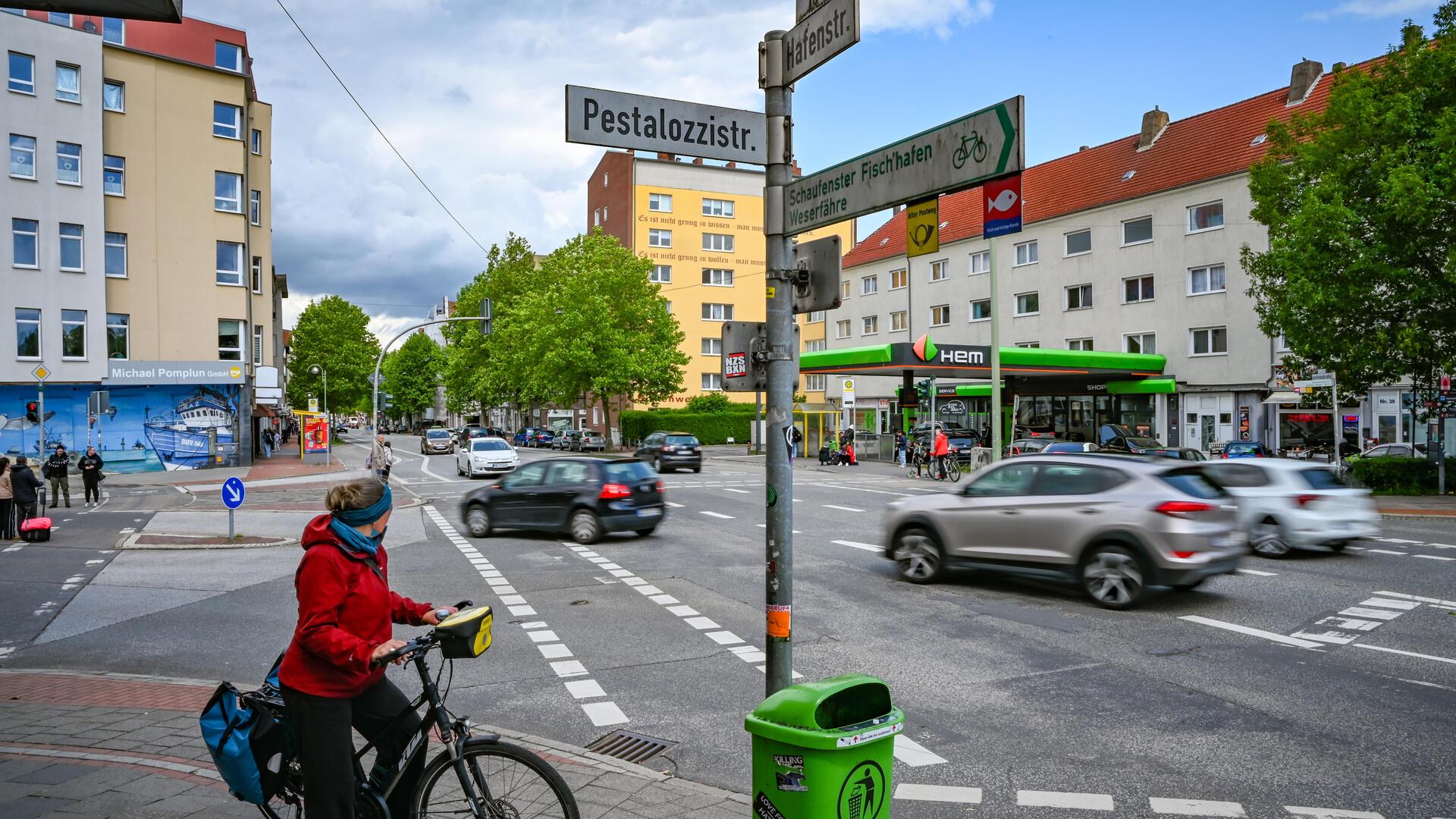 Verkehrsknotenpunkt an der Kreuzung von Hafen- und Pestalozzistraße soll neu geordnet werden. 
