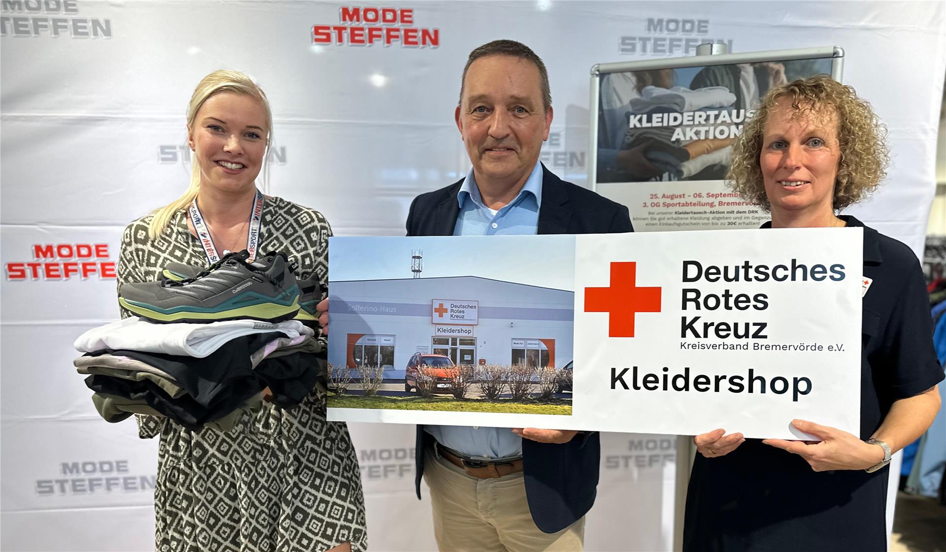 Vom 25. August bis 6. September lädt Mode Steffen in Bremervörde zur großen Kleidertausch-Aktion in Kooperation mit dem Deutschen Roten Kreuz (DRK) ein.