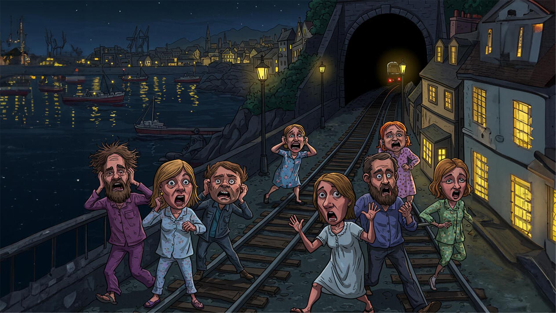 Menschen in Schlafanzügen laufen auf die Straße – kommt der Ton aus dem Hafen, dem Tunnel oder von der Bahn?