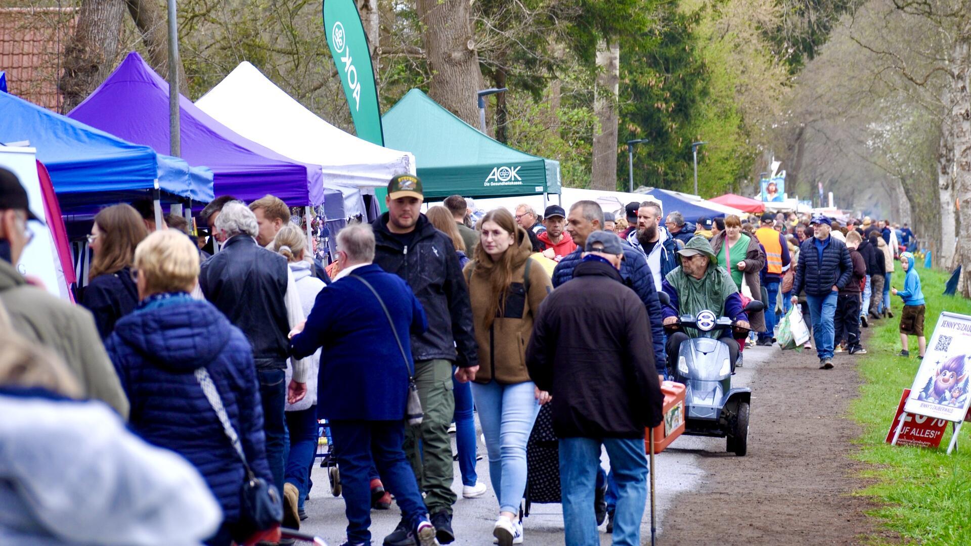 Zu Tausenden kamen die Besucherinnen und Besucher am Sonntag zum Blütenfest 2025 an den Oste-Hamme-Kanal.