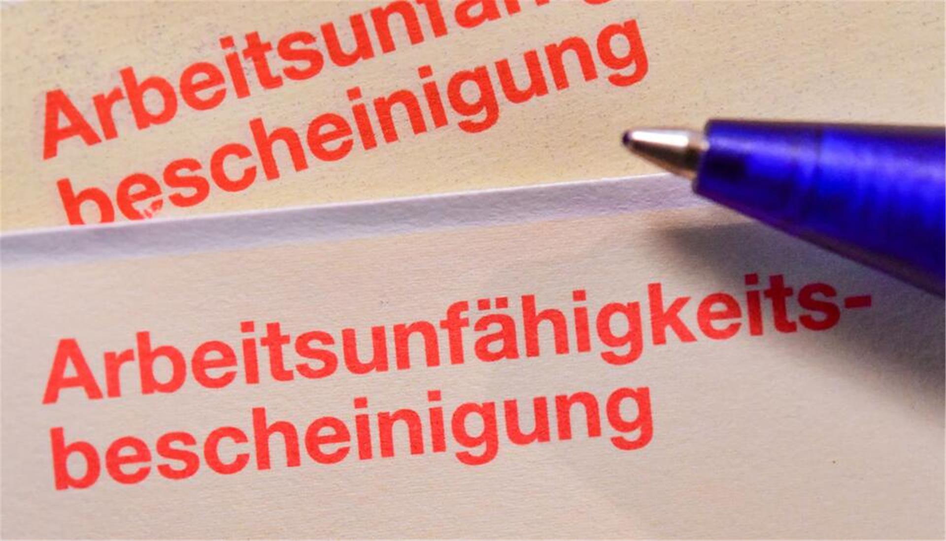 Eine Arbeitsunfähigkeitsbescheinigung, auch Krankschreibung